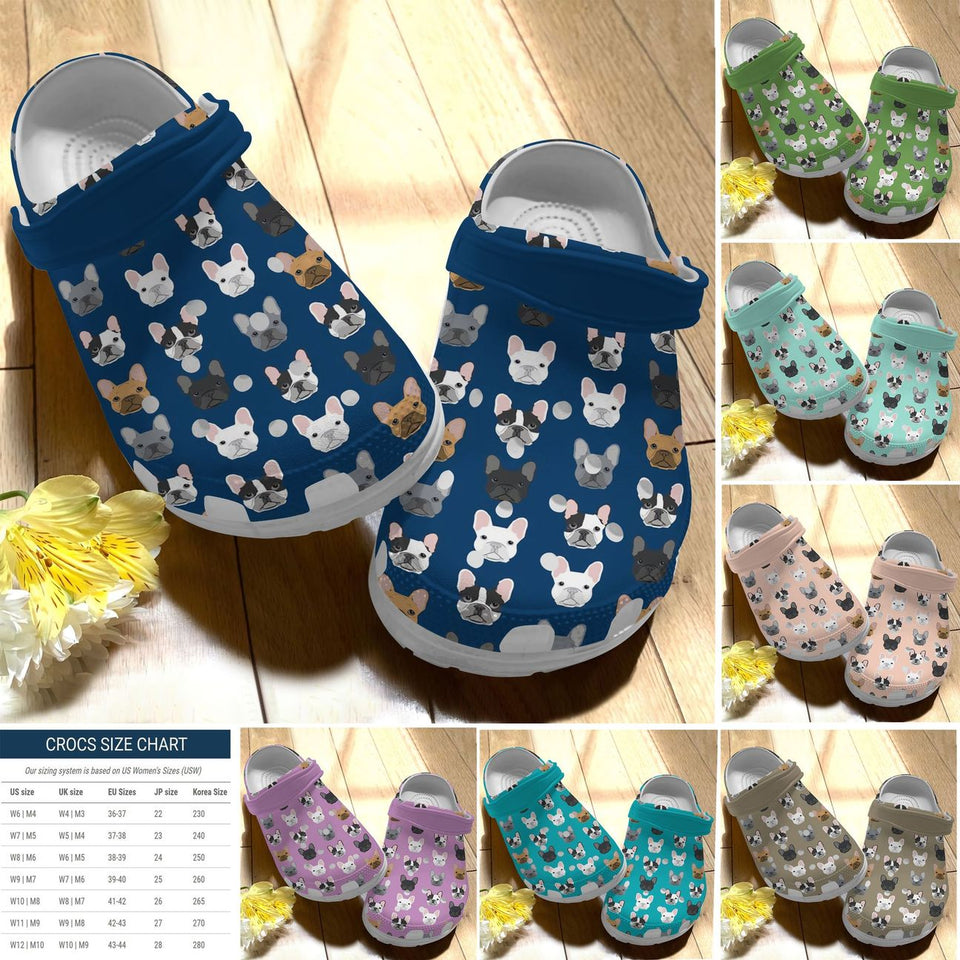 Clog French Bulldog Personalize Clog, Custom Name, Text, Fashion Style For Women, Men, Kid, Print 3D Lovely Face - Love Mine Gifts