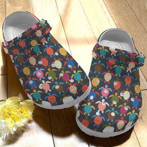 Clog Turtle Personalize Clog, Custom Name, Text, Fashion Style For Women, Men, Kid, Print 3D Colorful - Love Mine Gifts