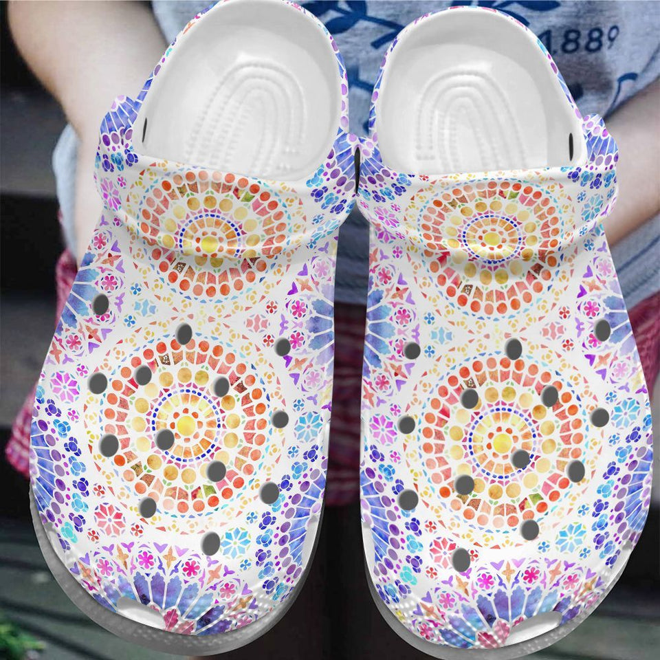 Clog Hippie Personalize Clog, Custom Name, Text, Fashion Style For Women, Men, Kid, Print 3D Whitesole White Lucid Dreams - Love Mine Gifts
