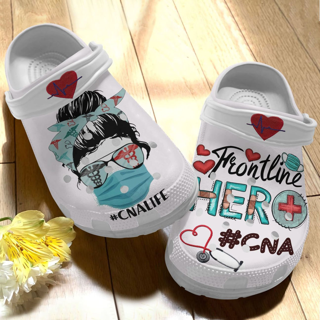Clog Cna Personalize Clog, Custom Name, Text, Fashion Style For Women, Men, Kid, Print 3D Whitesole Cna Life - Love Mine Gifts