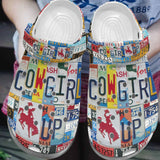 Clog Cowgirl Personalize Clog, Custom Name, Text, Fashion Style For Women, Men, Kid, Print 3D Whitesole Cowgirl Up - Love Mine Gifts