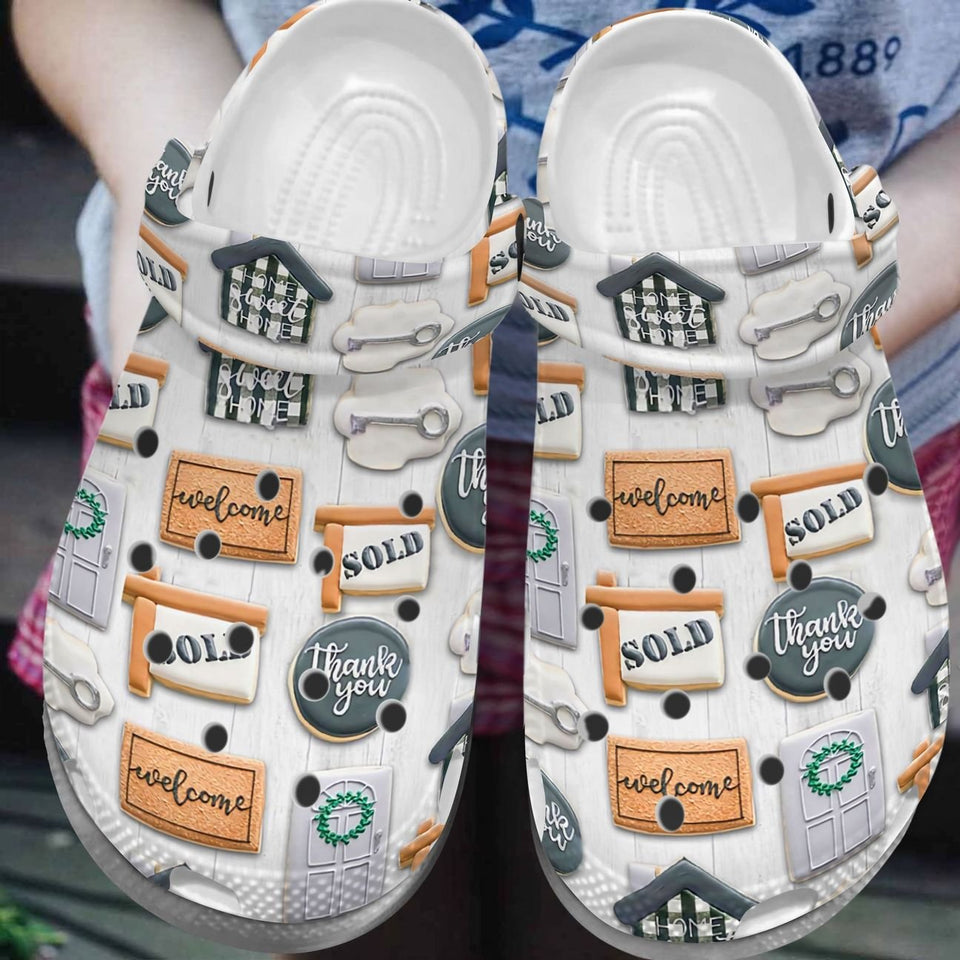 Real Estate Personalize Clog, Custom Name, Text, Fashion Style For Women, Men, Kid, Print 3D Sold Out