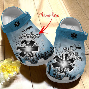 Clog Ems Personalized Clog, Emergency Medical Services Custom Name, Text, Fashion Style For Women, Men, Kid, Print 3D Ems - Love Mine Gifts