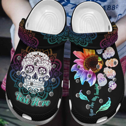 Clog Skull Personalized Personalize Clog, Custom Name, Text, Fashion Style For Women, Men, Kid, Print 3D Whitesole My Sunshine - Love Mine Gifts