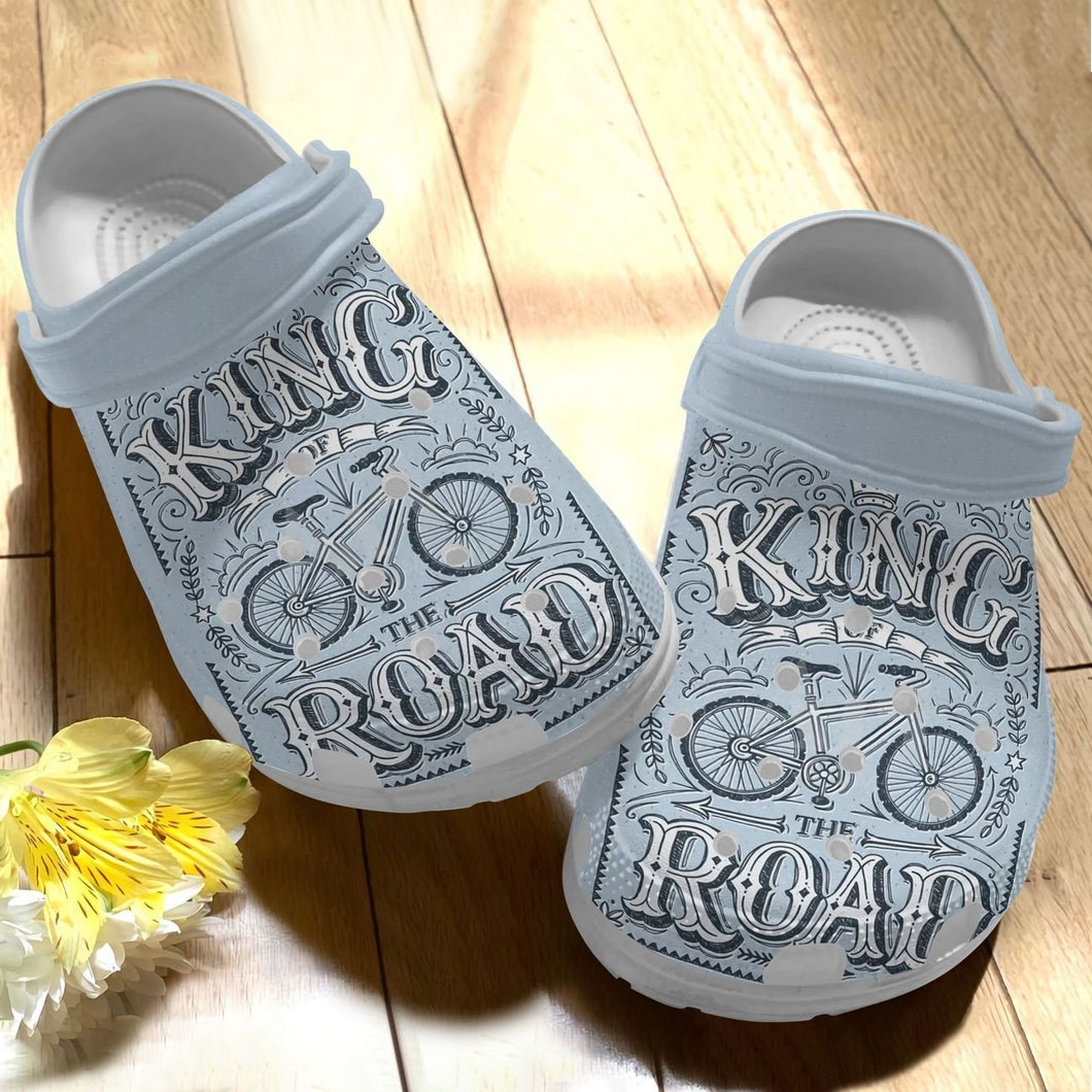 Clog Cycling Personalize Clog, Custom Name, Text, Fashion Style For Women, Men, Kid, Print 3D King Of Road - Love Mine Gifts