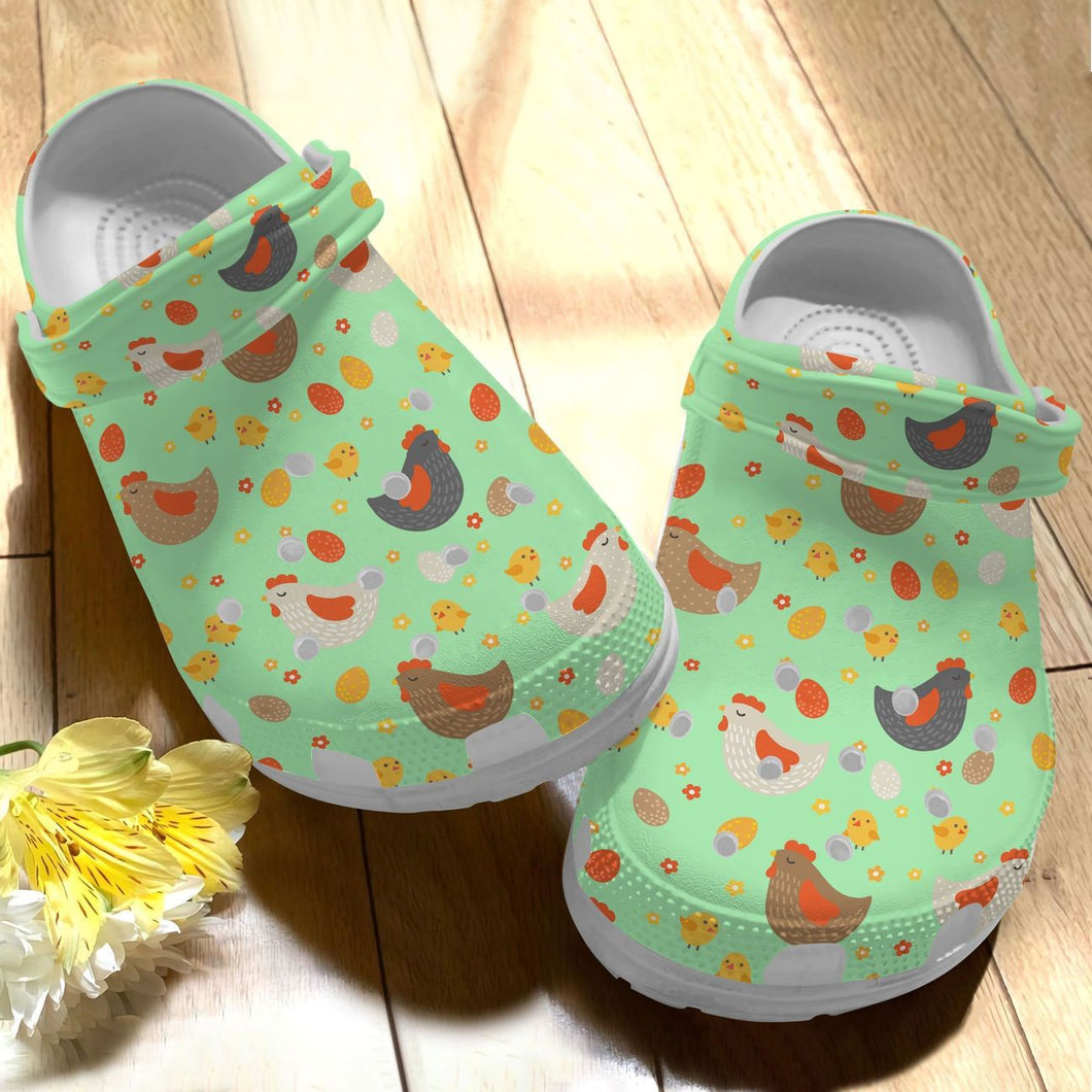 Chicken Personalize Clog, Custom Name, Text, Fashion Style For Women, Men, Kid, Print 3D Cute Chickens Pattern