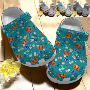 Clog Ems Personalize Clog, Emergency Medical Services Custom Name, Text, Fashion Style For Women, Men, Kid, Print 3D Whitesole Pattern - Love Mine Gifts