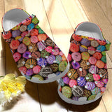 Clog Yarn Personalize Clog, Custom Name, Text, Fashion Style For Women, Men, Kid, Print 3D Rainbow Yarn - Love Mine Gifts
