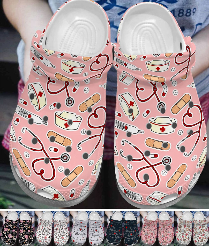 Nurse Personalize Clog, Custom Name, Text, Fashion Style For Women, Men, Kid, Print 3D Cute Pattern Collection