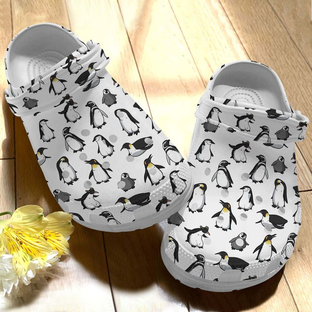 Clog Penguin Personalized Clog, Custom Name, Text Adorable Penguin, Fashion Style For Women, Men, Kid, Print 3D - Love Mine Gifts