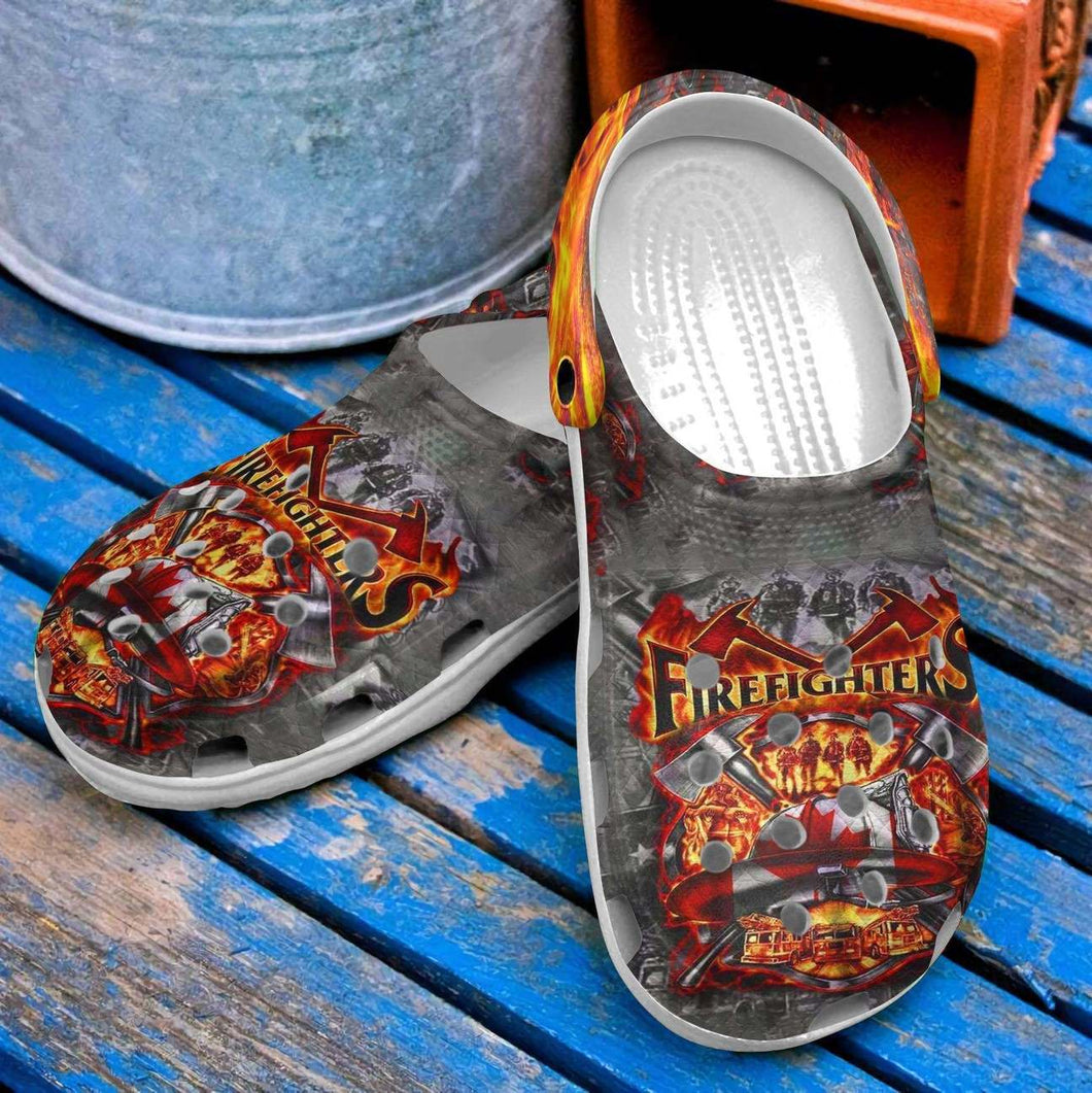 Firefighter, Personalize Clog, Custom Name Text On Sandal Fashion Style For Women, Men, Kid