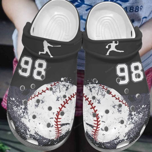 Clog Baseball All Color Series Gray, Personalize Clog, Custom Name Text, Number On Sandal Fashion Style For Women, Men, Kid - Love Mine Gifts