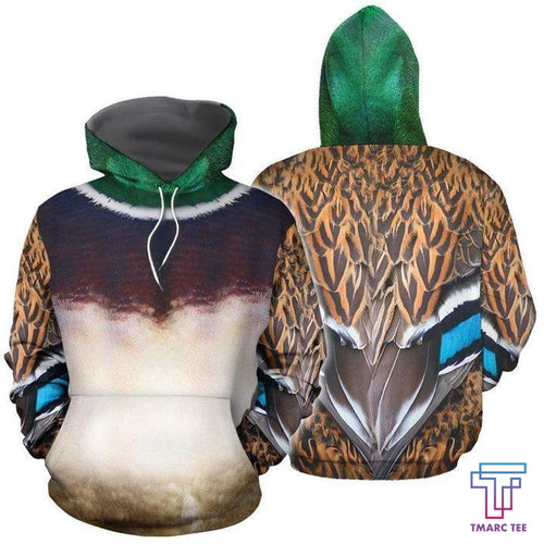Apparel Male Mallard Duck Costume Duck Hunting Shirts For Men And Women 3D All Over Printed Custom Text Name - Love Mine Gifts