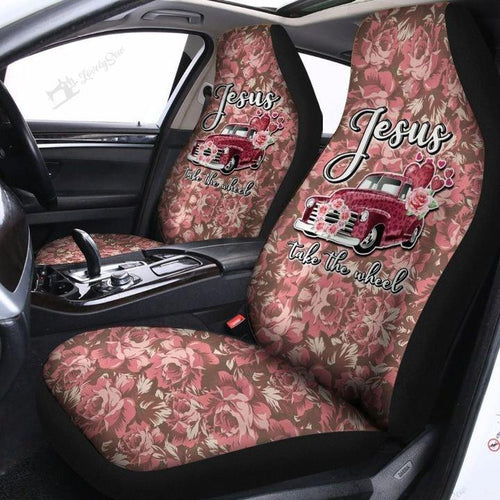 Car Seat Covers Jesus Take The Wheel Car Seat Covers Set 2 Pc, Car Accessories Seat Cover - Love Mine Gifts