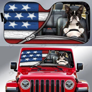 Car Sun Shade Boston Terrier Jeep Auto Sun Shade Car Windshield Window Cover Sunshade - Love Mine Gifts