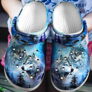 Clog Wolf Personalize Clog, Custom Name Text On Sandal Fashion Style For Women, Men, Kid - Love Mine Gifts