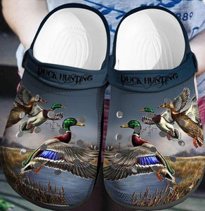 Clog Duck Hunting Personalize Clog, Custom Name Text On Sandal Fashion Style For Women, Men, Kid - Love Mine Gifts
