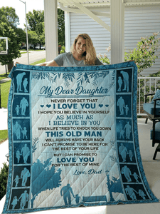 My Dear Daughter Fleece Blanket | Adult 60x80 inch | Youth 45x60 inch | Colorful | BK2810