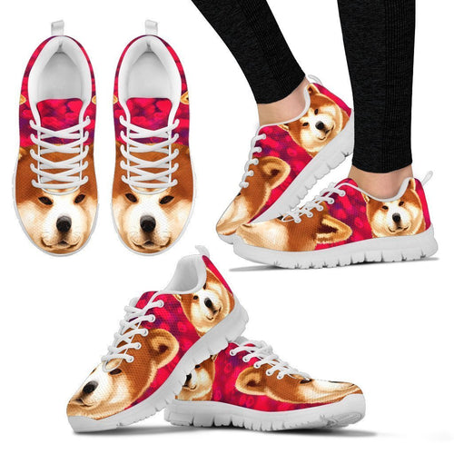 Shoes Sneaker Valentine'S Day Special Akita Dog Print Sneakers Running, Sneaker Personalized Shoes Custom Name, Text for Women, Men - Love Mine Gifts