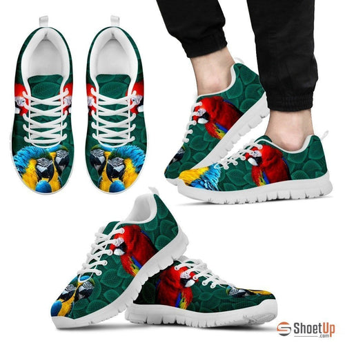 Shoes Sneaker Scarlet Macaw Parrot Sneakers Running, Sneaker Personalized Shoes Custom Name, Text for Women, Men - Love Mine Gifts