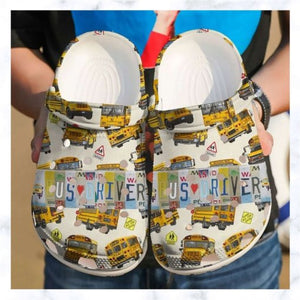 Bus Driver License Plate Name Shoes Personalized Clogs