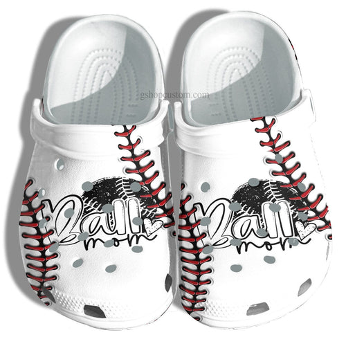 Ball Mom 3D Baseball Line Shoes Gift Mother- Cool Baseball Line Shoes Gift Grandma Personalized Clogs