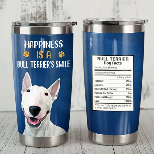 Tumbler Bull Terrier Dog Steel Personalized Stainless Steel Tumbler Customize Name, Text, Number Mr0708 68O56 - Love Mine Gifts