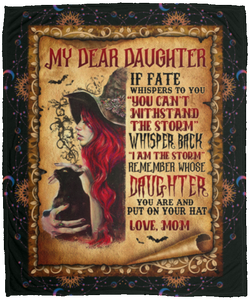 Witch My Dear Daughter Fleece Blanket | Adult 60x80 inch | Youth 45x60 inch | Colorful | BK1930