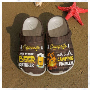 Camping Beer And Campfire Rubber , Comfy Footwear Personalized Clogs