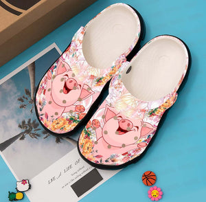  Pig, Fashion Style Print 3D Pig Flower For Women, Men, Kid Personalized Clogs