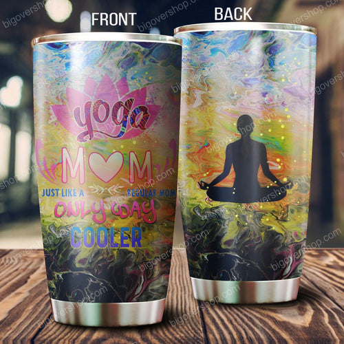 Tumbler Personalized Yoga Mom Just Like A Regular Mom Gs-Cl-Ld0604 Stainless Steel Tumbler Travel Customize Name, Text, Number, Image - Love Mine Gifts