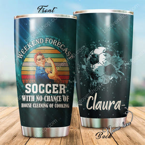 Tumbler Personalized Weekend Forecast Soccer Gs-Cl-Ld0704 Stainless Steel Tumbler Travel Customize Name, Text, Number, Image - Love Mine Gifts