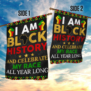 I Am Black History Flag | Garden Flag | Double Sided House Flag
