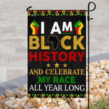 I Am Black History Flag | Garden Flag | Double Sided House Flag