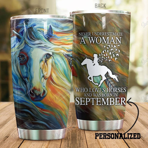 Tumbler Personalized Horse Vivid Horse Kl0810223Cl Stainless Steel Tumbler Travel Customize Name, Text, Number, Image - Love Mine Gifts