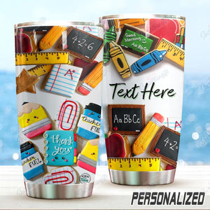 Tumbler Personalized Teacher Nc0810549Cl Stainless Steel Tumbler Travel Customize Name, Text, Number, Image - Love Mine Gifts