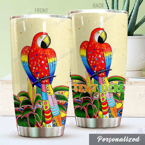 Tumbler Personalized Parrot Nc0810366Cl Stainless Steel Tumbler Travel Customize Name, Text, Number, Image - Love Mine Gifts