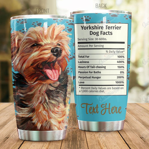 Tumbler Personalized Yorkshire Terrier Nc0810073Cl Stainless Steel Tumbler Customize Name, Text, Number - Love Mine Gifts