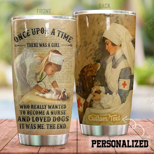 Tumbler Personalized A Nurse Who Loves Dog Nc0810384Cl Stainless Steel Tumbler Travel Customize Name, Text, Number, Image - Love Mine Gifts