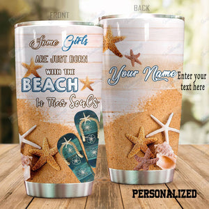 Tumbler Personalized Beach Souls Starfish Kl1010043Cl Stainless Steel Tumbler Travel Customize Name, Text, Number, Image - Love Mine Gifts