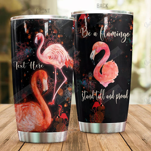 Tumbler Personalized Pretty Flamingo Nc0910296Cl Stainless Steel Tumbler Customize Name, Text, Number - Love Mine Gifts