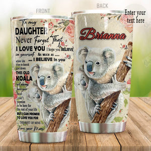 Tumbler Personalized Koala Nc1010364Cl Stainless Steel Tumbler Travel Customize Name, Text, Number, Image - Love Mine Gifts