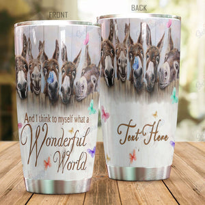 Tumbler Personalized Donkey Think To Myself Nc1010028Cl Stainless Steel Tumbler Travel Customize Name, Text, Number, Image - Love Mine Gifts