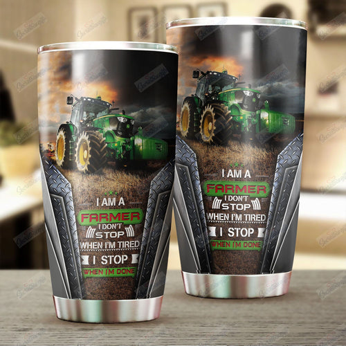 Tumbler Personalized I Am A Farmer Vt1010169Cl Stainless Steel Tumbler Travel Customize Name, Text, Number, Image - Love Mine Gifts
