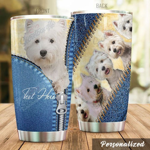 Tumbler Personalized Westie Dog Ld1310435Cl Stainless Steel Tumbler Customize Name, Text, Number - Love Mine Gifts