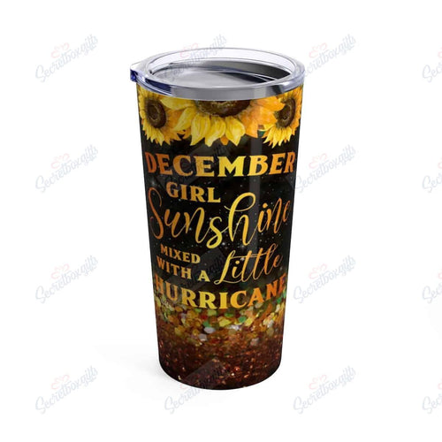 Tumbler Personalized December Girl Sunflower Ld1510162Cl Stainless Steel Tumbler Travel Customize Name, Text, Number, Image - Love Mine Gifts