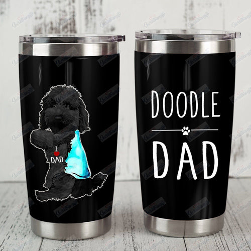 Tumbler Personalized Black Goldendoodle Th1610275Cl Stainless Steel Tumbler Travel Customize Name, Text, Number, Image - Love Mine Gifts