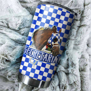 Tumbler Personalized Secretariat Horse Th1610089Cl Stainless Steel Tumbler Customize Name, Text, Number - Love Mine Gifts