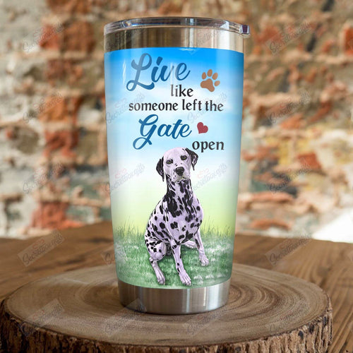 Tumbler Personalized Dalmatian Dog Th1610695Cl Stainless Steel Tumbler Travel Customize Name, Text, Number, Image - Love Mine Gifts