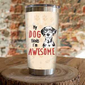 Tumbler Personalized Dalmatian Dog Th1610690Cl Stainless Steel Tumbler Customize Name, Text, Number - Love Mine Gifts